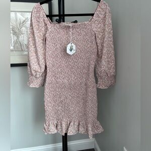 Paper Crane Pink Floral Long Sleeve Dress